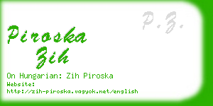 piroska zih business card
